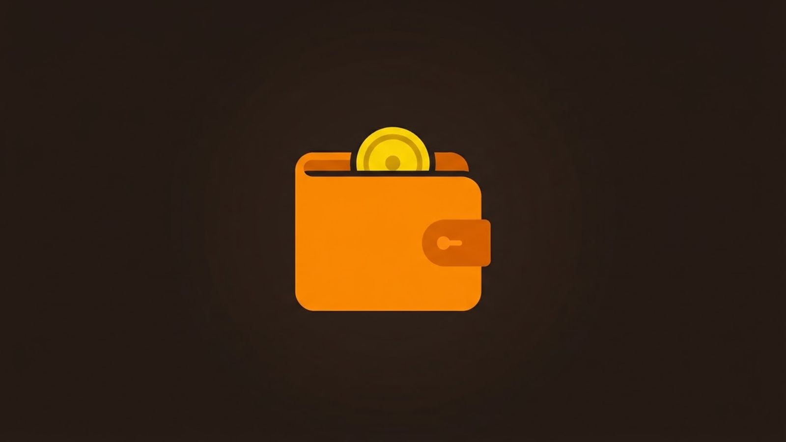 Icône orange de portefeuille numérique